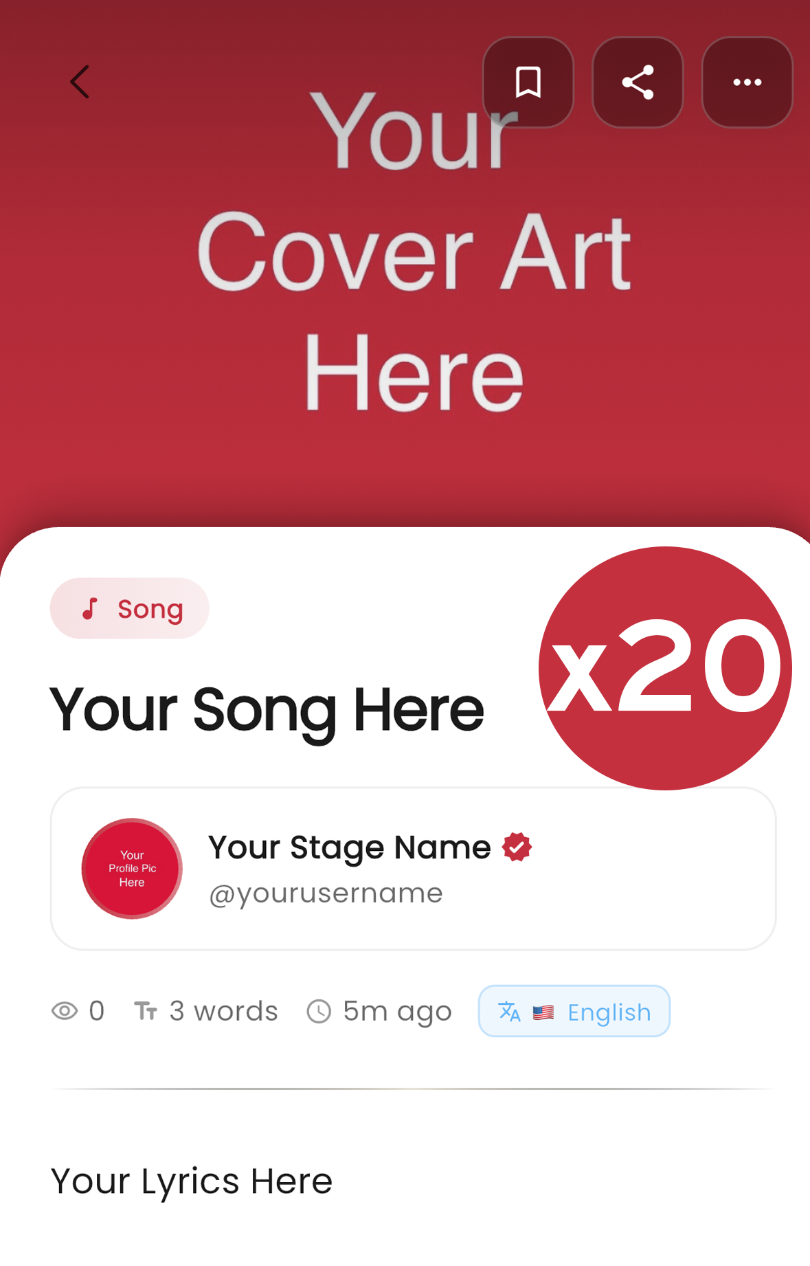 Bundle: Transcribe, Format, & Post 20 Song Lyrics