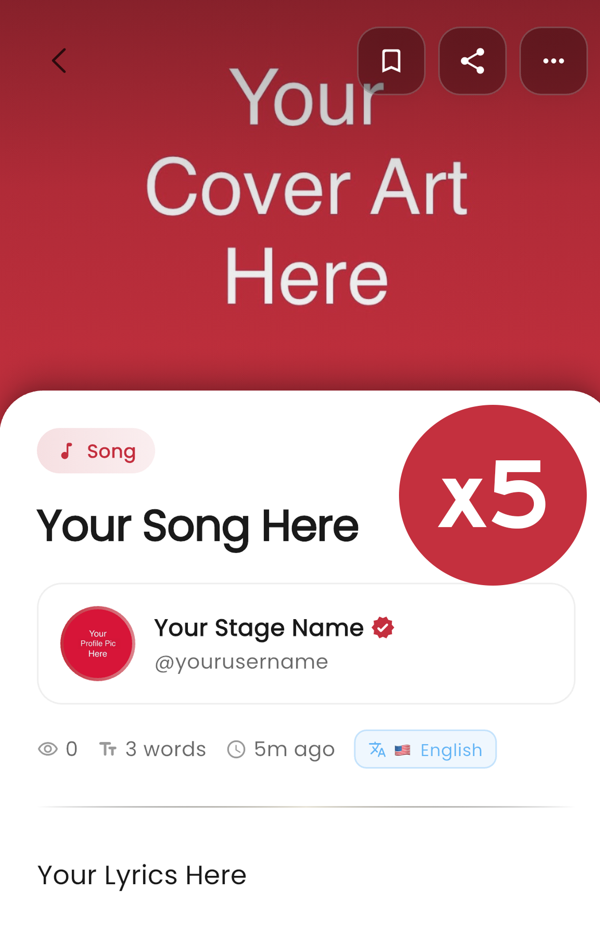 Bundle: Transcribe, Format, & Post 5 Song Lyrics